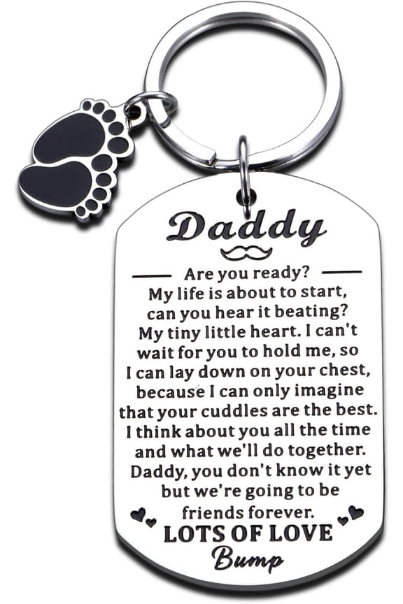 First Time Dad Gifts New Dad Keychain Daddy to Be Gifts Christmas Fathers Day Birthday Gifts for New Father Soon to Be Daddy Gifts from Wife New Mommy Pregnancy Baby Announcement Gift for Him Husband
