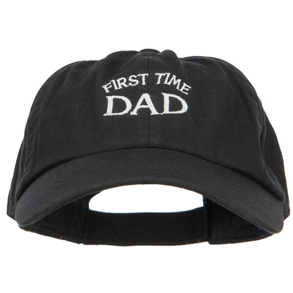 First Time Dad Letters Embroidered Low Cap - Black OSFM