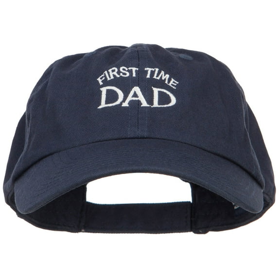First Time Dad Letters Embroidered Low Cap - Navy OSFM