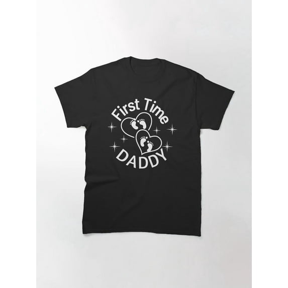 First Time Dad New Father Simple Graphic Apparel Design Unisex T-Shirt up to Size 5XL