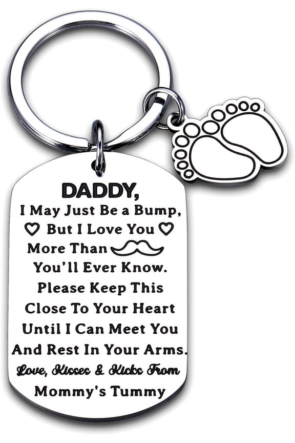 First Time Fathers Day Keychain Gifts for Men, Daddy to be Gifts, New Dad Expecting Dad Gifts for Men, Pregnancy Baby Announcement Gifts for Him Husband Soon to be Daddy Gift