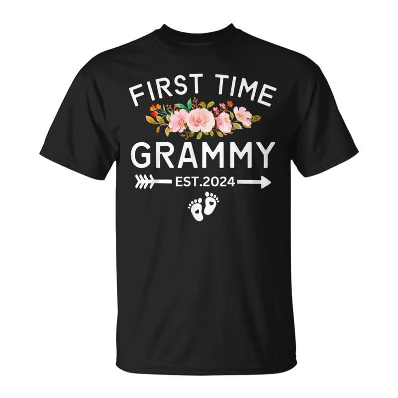 First Time Grammy Est 2024 Promoted To New Mom Baby Shower TShirt ...