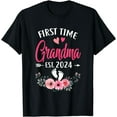 thumbnail image 1 of First Time Grandma Promoted To Grandma Est 2024 Mothers Day T-Shirt, 1 of 4