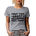 thumbnail image 1 of First Time Great Grandma Est. 2024, New Grandmother, Baby Shower, Gender Reveal Party, Heather Grey T-Shirt, Medium, 1 of 5