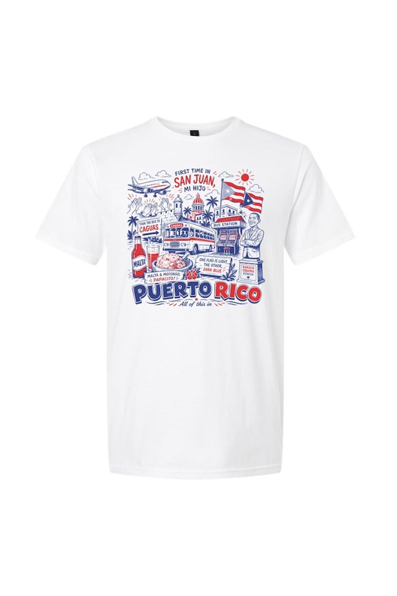 First Time In San Juan Puerto Rico T-Shirt, PR Viral Meme Video Song Vacation, Gift Unisex Tee