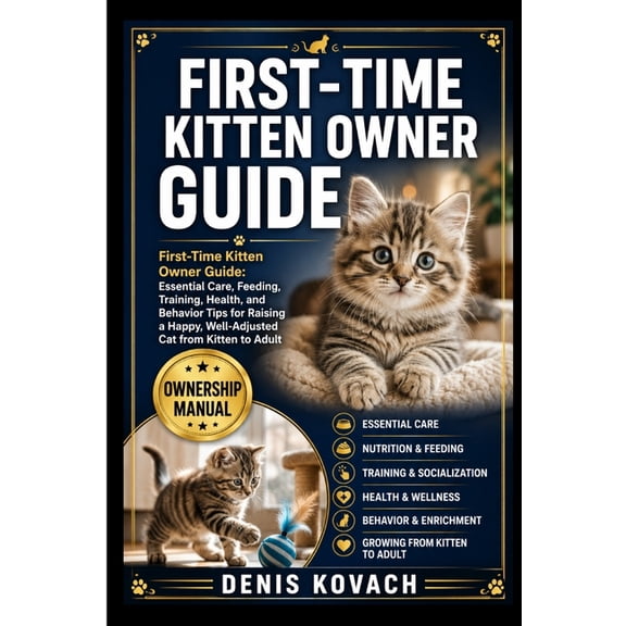 First-Time Kitten Owner Guide: First-Time Kitten Owner Guide: Essential Care, Feeding, Training, Health, and Behavior Ti, (Paperback)