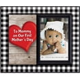 thumbnail image 1 of for First Time Mom | 1st Mothers Day Frame to Mommy on Our First Mother's Day Picture Frame | Holds 3.5” x 5” Photo | Boy or Girl Nursery Decor | Black & White Buffalo Plaid, 1 of 7