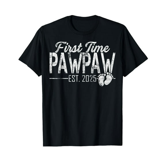 First Time Pawpaw Est 2025 Soon to be Papa Fathers Day T-Shirt