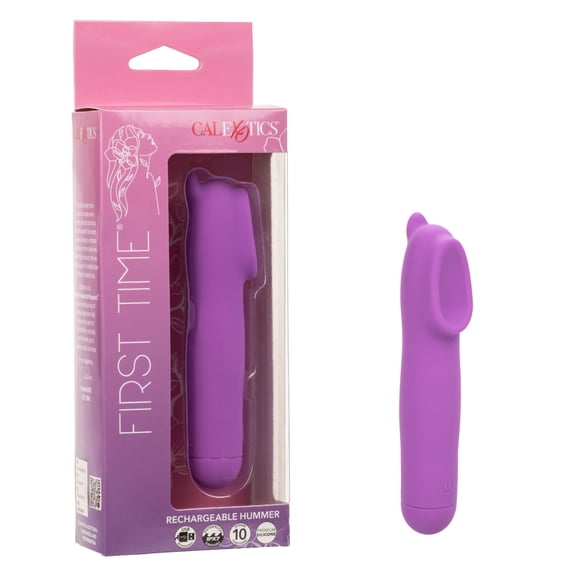 CalExotics First Time Rechargeable Silicone Hummer Clitoral Vibrator, Purple