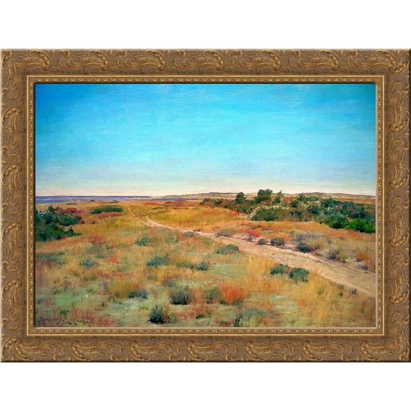 First Touch of Autumn 24x18 Gold Ornate Wood Framed Canvas Art by William Merritt Chase
