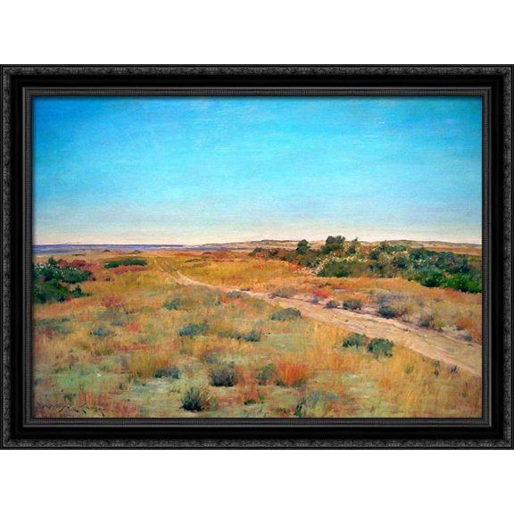 First Touch of Autumn 36x28 Large Black Ornate Wood Framed Canvas Art by William Merritt Chase