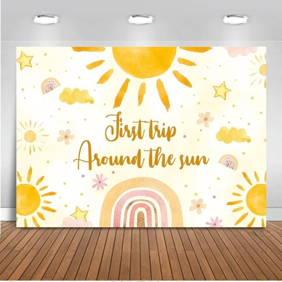First Trip Around The Sun Backdrop 1st Sunshine Theme Backdrop Party Decorations Background Kids First Boho Sun Birthday Party Backdrop Cake Table Decorations