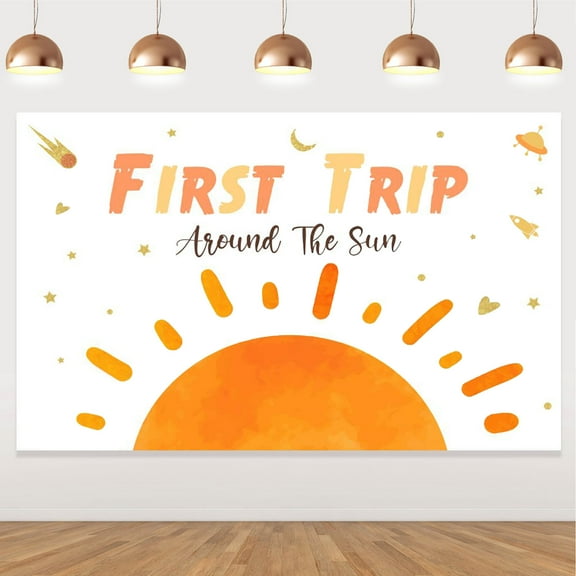 First Trip Around The Sun Decorations, Boho Sun 1st Birthday Party Background Photography Background Baby Shower Baby Shower Decor Banner Supplies