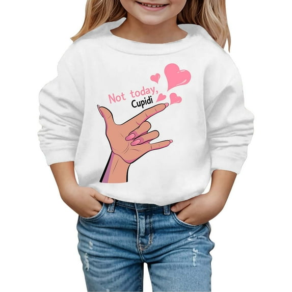 My First Valentines Day Baby Girl Outfit Crewneck Sweatshirt Lover Themed Letter Print Long Sleeve Pullover Toddler Clothes for Toddler Girls 2-3 Years
