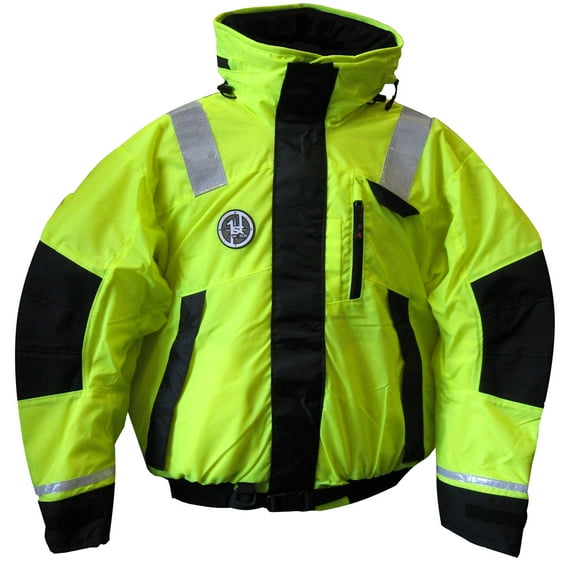 First Watch AB-1100 Flotation Bomber Jacket - Hi-Vis Yellow/Bl... [AB-1100-HV-L]