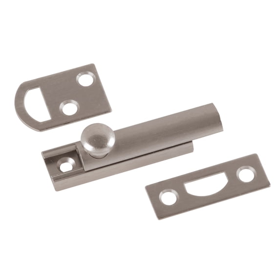 First Watch Security 1847-SN 2" Slide Bolt Satin Nickel-Solid Brass Finish