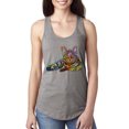 thumbnail image 1 of First We Still Your Heart Then Your Bed | Funny Neon Colorful Cat | Dean Russo Art Animal Lover Ladies Racerback Tank Top, Heather Grey, X-Large, 1 of 6