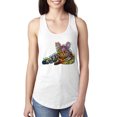 thumbnail image 1 of First We Still Your Heart Then Your Bed | Funny Neon Colorful Cat | Dean Russo Art Animal Lover Ladies Racerback Tank Top, White, Small, 1 of 6