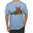 thumbnail image 1 of First We Still Your Heart Then Your Bed | Funny Neon Colorful Cat | Dean Russo Art Animal Lover Men's T-Shirt, Light Blue, 3X-Large, 1 of 6