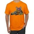thumbnail image 1 of First We Still Your Heart Then Your Bed | Funny Neon Colorful Cat | Dean Russo Art Animal Lover Men's T-Shirt, Orange, Medium, 1 of 6