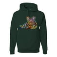 thumbnail image 1 of First We Still Your Heart Then Your Bed | Funny Neon Colorful Cat | Dean Russo Art Animal Lover Unisex Hoodie Sweatshirt, Forest Green, XX-Large, 1 of 6
