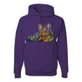 thumbnail image 1 of First We Still Your Heart Then Your Bed | Funny Neon Colorful Cat | Dean Russo Art Animal Lover Unisex Hoodie Sweatshirt, Purple, X-Large, 1 of 6