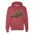 thumbnail image 1 of First We Still Your Heart Then Your Bed | Funny Neon Colorful Cat | Dean Russo Art Animal Lover Unisex Hoodie Sweatshirt, Vintage Heather Red, Large, 1 of 6
