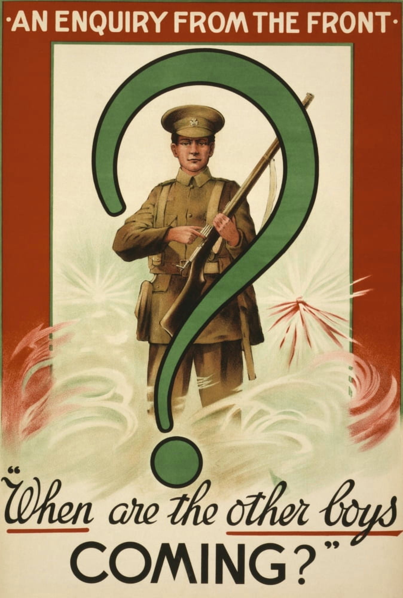 First World War Recruiting Poster Issued In Ireland Canvas Art - Ken Welsh Design Pics (24 x 34)
