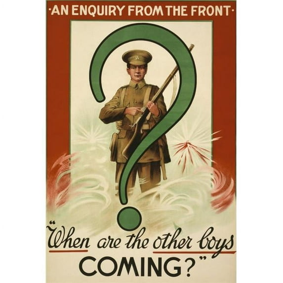 First World War Recruiting Poster Issued In Ireland. Poster Print 24 x 34