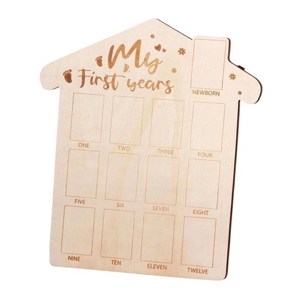 First Year Photo Frame Baby Picture Board Keepsake Display Documents 12 Monthly Milestones for New Parents Gift