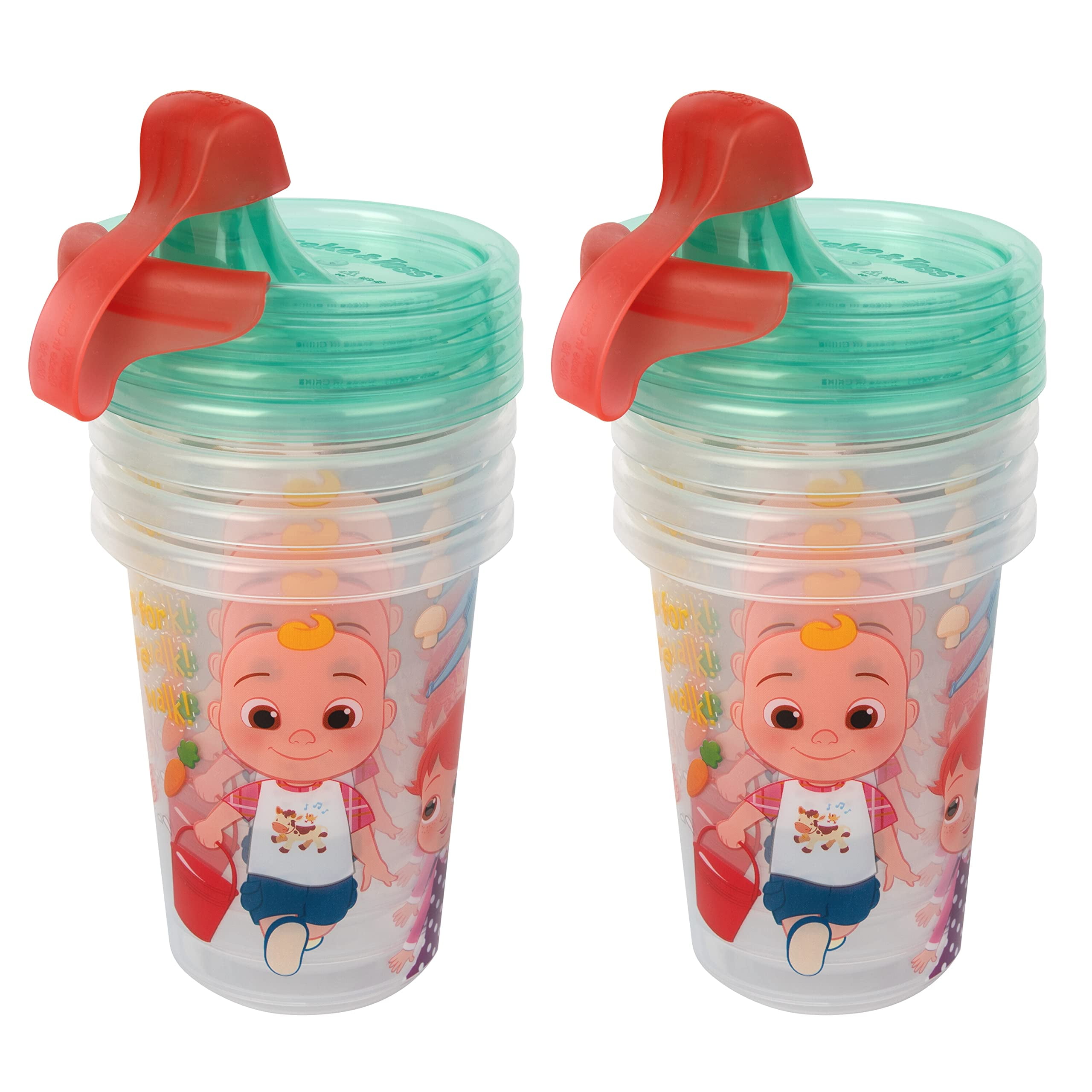 The First Years Take & Toss CoComelon Toddler Sippy Cups Toddler Cups with Lid and Travel Cap Baby Essentials 10 Oz 8 Count