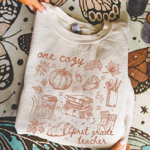 First grade teacher fall sweatshirt, Back to school sweater for teacher, Cute teaching sweatshirt574 Sweatshirt All Size S-5XL