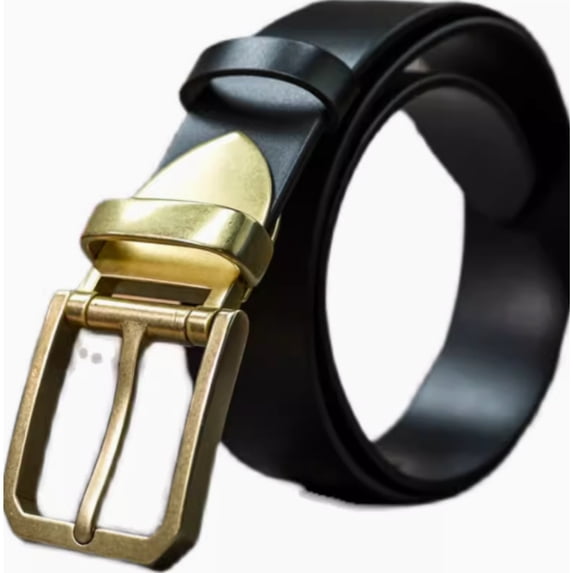 First layer cowhide, men's genuine leather black, belt, denim, middle-aged belt, casual, glossy belt.