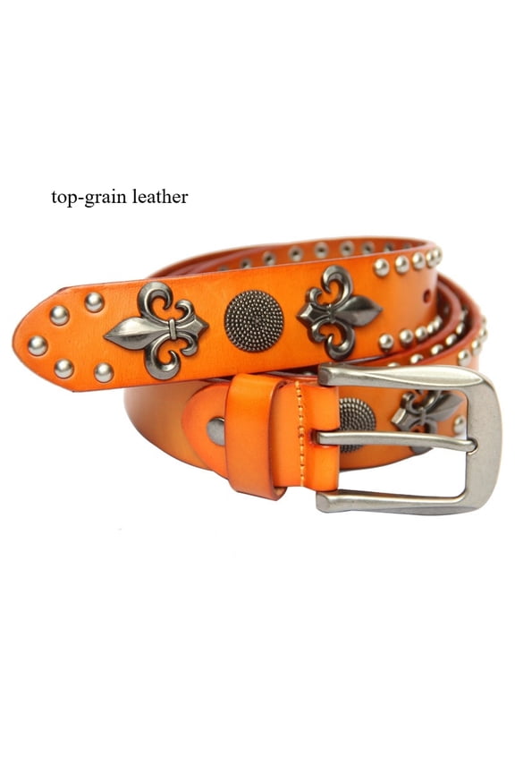 First layer cowhide personalized men's belt, punk street first trend decorative belt, rivet versatile performance belt