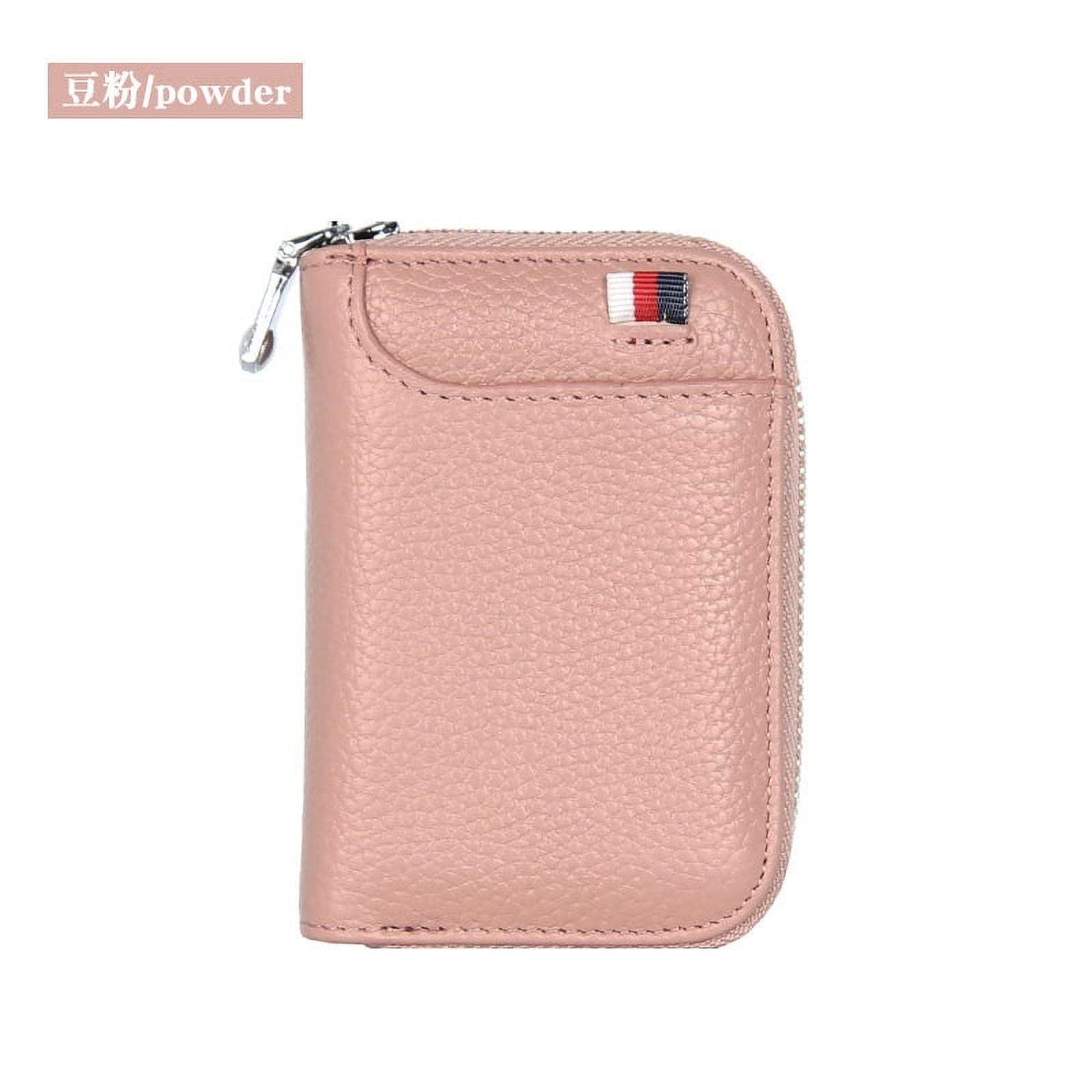 First layer cowhide rfid antitheft brush organ leather card holder