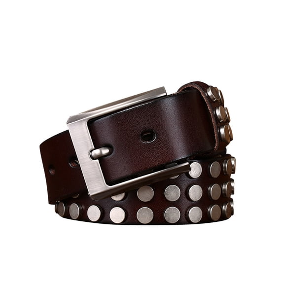 First layer cowhide rivet punk style belt men's leather personality street leisure niche locomotive gift belt