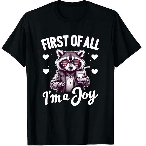 First of All I'm A Delight Sarcastic Funny Raccoon Men Women Short Sleeve Graphic T-Shirt