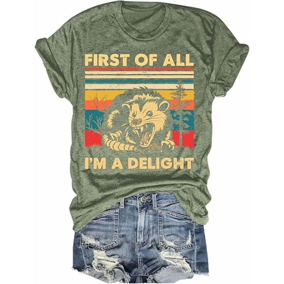 First of All I'm a Delight Shirt Opossum Tshirt Possum Lover Gifts Funny Sarcastic Shirts Im a Delight Tshirt