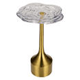 thumbnail image 1 of First of a Kind - Flower Shaped Pedestal Side Table With Acrylic Tabletop - Gold, 1 of 6