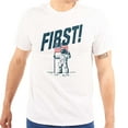 thumbnail image 1 of First on the Moon USA Flag Astronaut Plus Size Crewneck Graphic Tee Shirt Brisco Brands 2X, 1 of 6