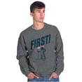 thumbnail image 1 of First on the Moon USA Flag Astronaut Sweatshirt for Men or Women Brisco Brands 2X, 1 of 6
