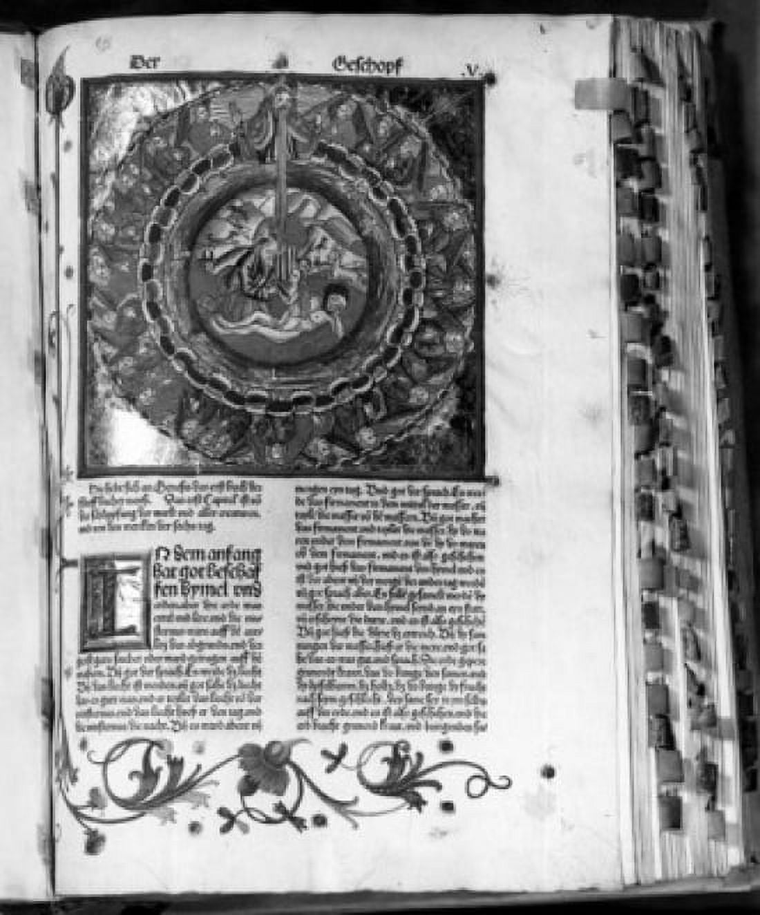 First page of Genesis German Bible 1483 Canvas Art - (24 x 36)