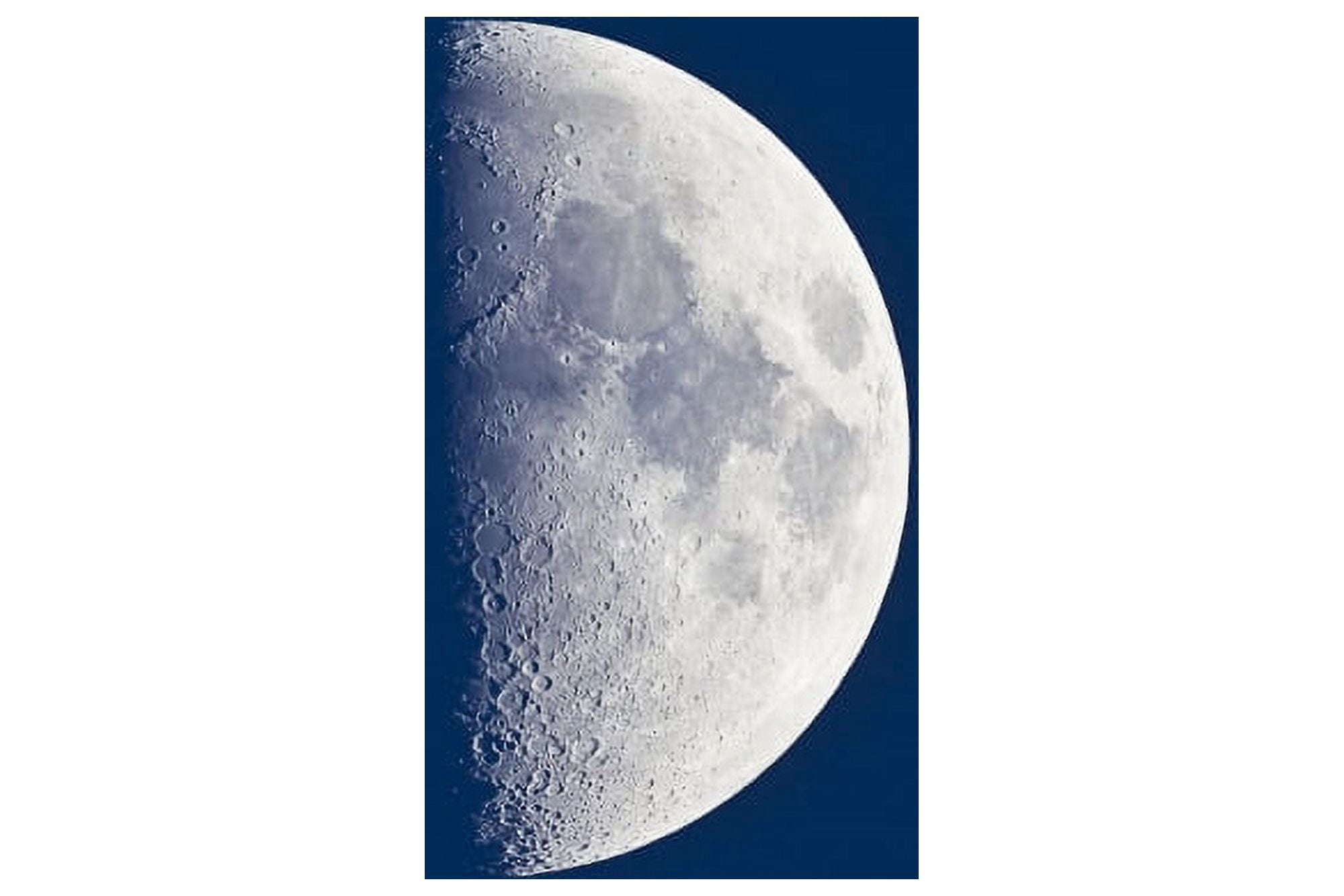 First quarter moon taken near sunset with sky still bright in twilight Canvas Art - Alan DyerStocktrek Images (18 x 12)