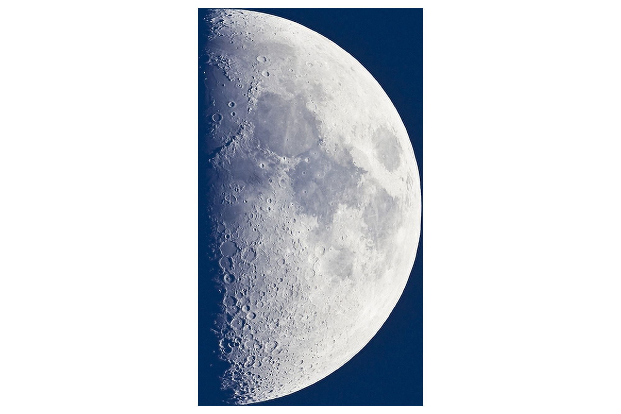First quarter moon taken near sunset with sky still bright in twilight Canvas Art - Alan DyerStocktrek Images (35 x 23)