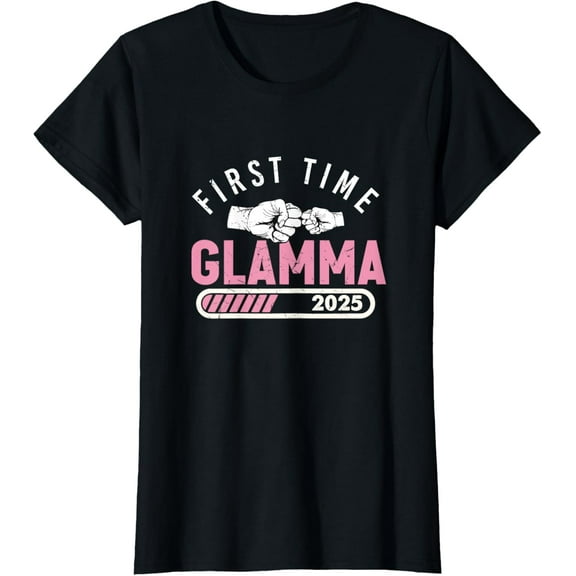 First time Glamma 2025 Gifts Pregnancy Announcement Grandma T-Shirt