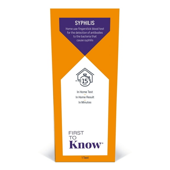 First to Know Syphilis Test Kit, 1 At-Home Test, In Home Results in Minutes, Detection of Antibodies to the Bacteria that Cause Syphilis
