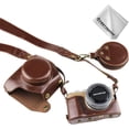 thumbnail image 1 of First2savvv Full Body Precise Fit PU Leather Digital Camera case Bag Cover with Should Strap Compatible for Olympus Pen E-PL10 E-PL9 with 14-42mm F3.5-5.6 Lens + Cleaning Cloth, 1 of 15