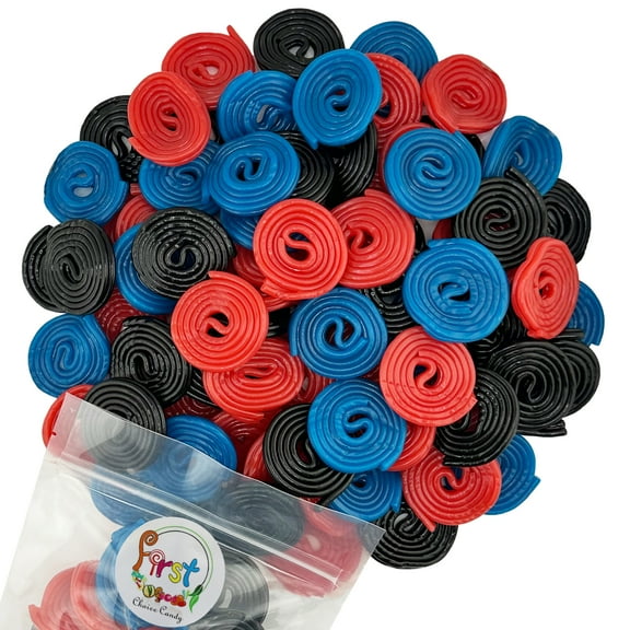 FirstChoiceCandy Assorted Licorice Spiral Wheel Gummy Candy - 2 Pound