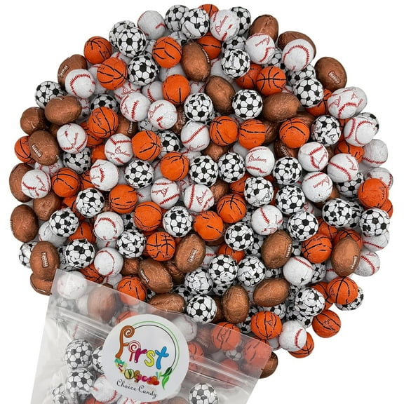 FirstChoiceCandy Assorted Sport Milk Chocolate Foil Wrapped Balls - 2 LB