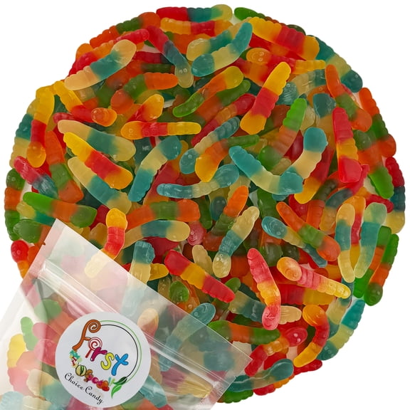 FirstChoiceCandy Clear Gummy Worms Sweet & Chewy Fruity Candy - 1 Pound